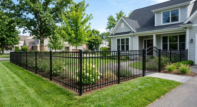 Black Metal Fence Installation in Grand Rapids, MI