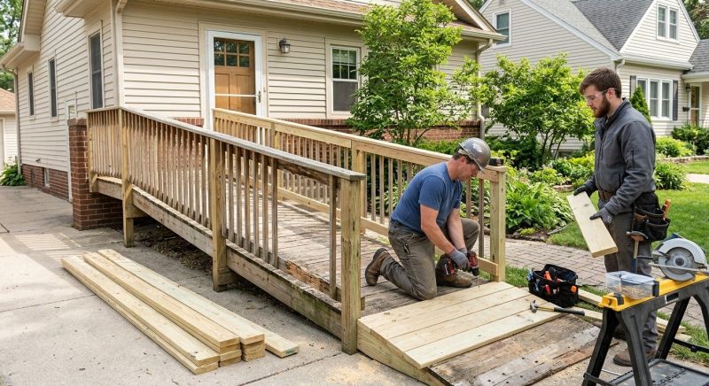 Hardwood Ramp Installation in Wilmington, NC